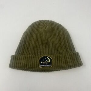 Life is Good Knit Beanie Winter Hat Cap Olive Green Winter‎ Ski